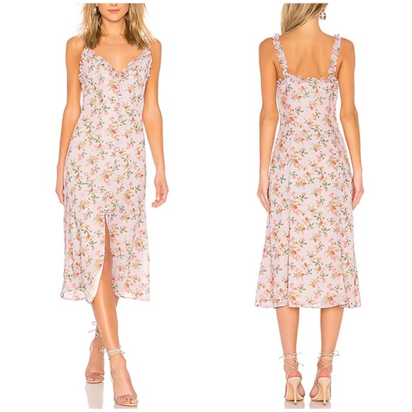 Lovers + Friends- Sun Room Lilac Floral Midi Dress Size XXS. - Picture 11 of 11